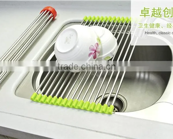 Stainless Steel Kitchen Storage Rack Foldable Draining Rack photo-4