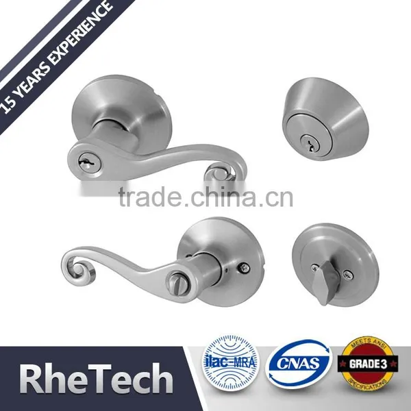 Security Tubular Lever Handle Door Lock and Single Cylinder Deadbolt Combo Lockset
