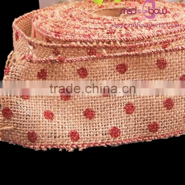 Christmas Decorative Burlap Ribbon Roll photo-2