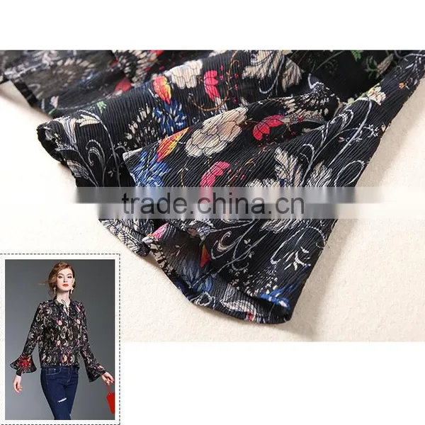 Maxnegio Lotus Leaf Sleeves Blouse Neck Designs Cutting Fashion Design Lady Blouse photo-5