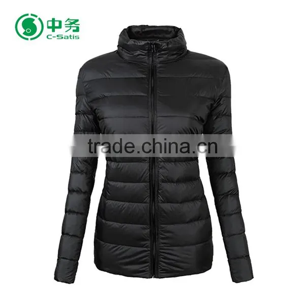 European Style Winter Shiny Ultra Light Thin Foldable Women Goose Down Jacket photo-5