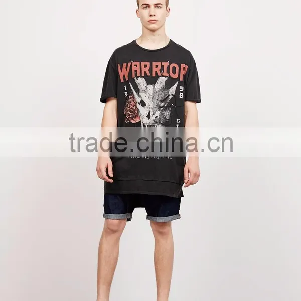 2017 Short Sleeve Custom Screen Printing Tshirts OEM Black Game Team's Apparel Round Neck Cotton T-shirts photo-4