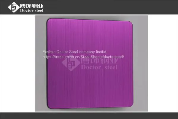 Color Decorative Stainless Steel Sheet,pink Hairline Stainless Steel Plate photo-4