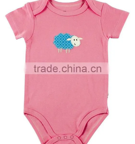 Unisex Applique Bee Summer Wear Short Sleeve Wholesale Pattern Custom Made Infant Cotton Baby Romper photo-5