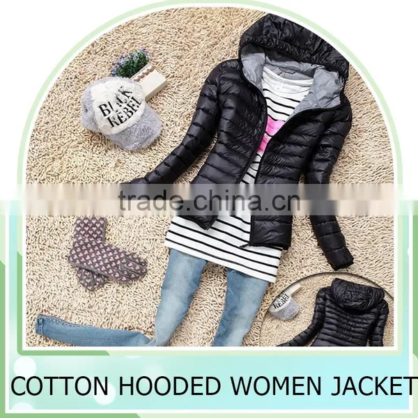 2016 Autumn Winter Women Basic Sport Jacket Coat Female Slim Hooded Brand Cotton Coats Casual Black Jackets photo-3