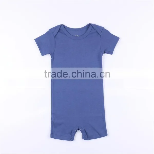 Hot Sale Wholesale Short Sleeve 100% Cotton Baby Jumpsuit Solid Color Baby Rompers Infant Clothes photo-3