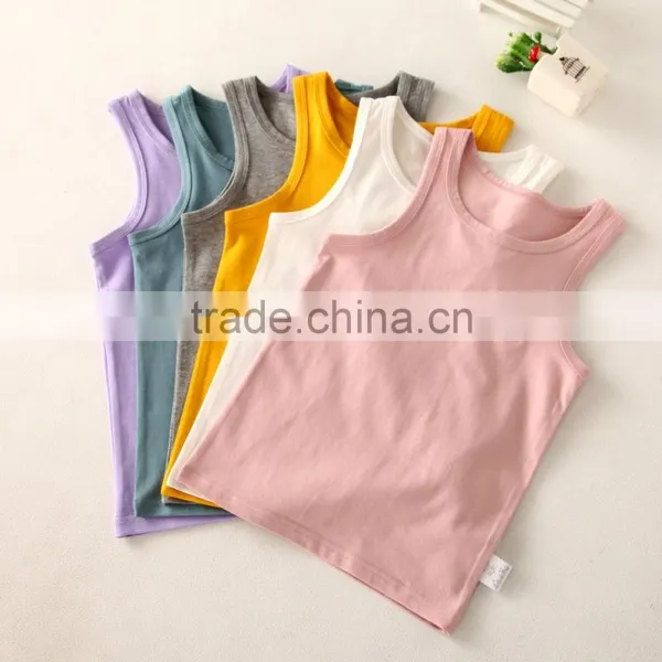 Wholesale Kids Cotton Vest Custom Print Baby Sleeveless Top photo-5