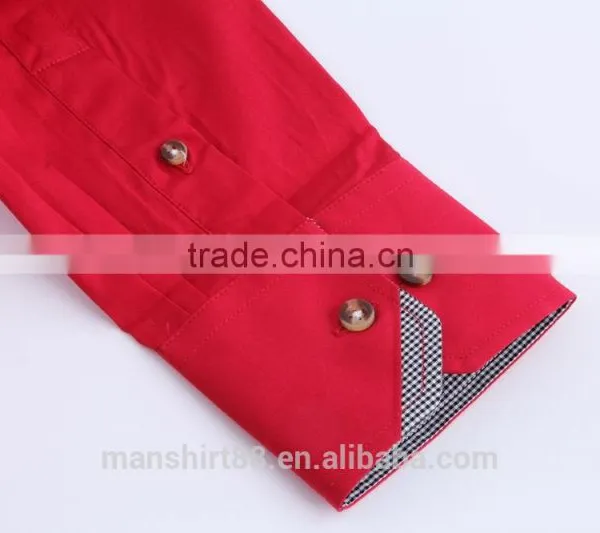 Stiff Collar Mens Solid Color Dress Shirts photo-3
