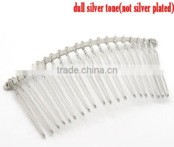 Hot Sell Professional 10PCs/pack Silver Tone Comb Shape Hair Clips photo-3