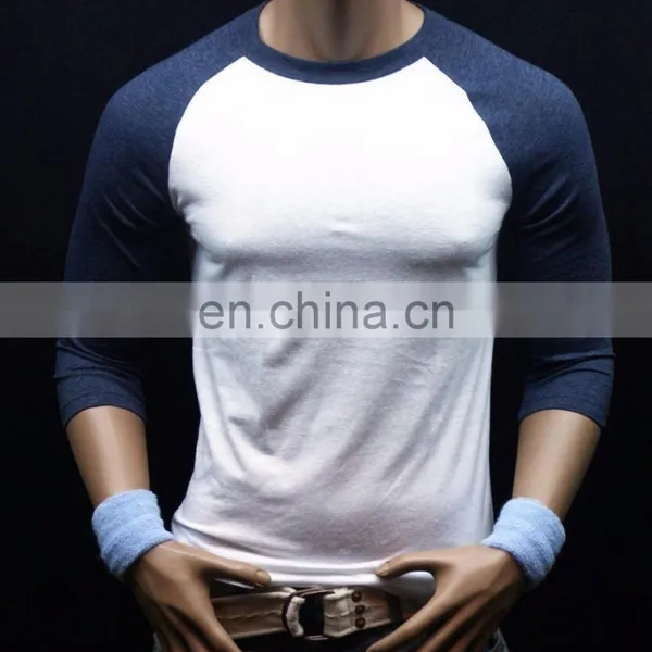 Men 3/4 Sleeve Baseball T Shirts Fitted Soft Raglan Casual Plain Slim Fit Tee-customise Tshirt-summer Wear Tshirt photo-4