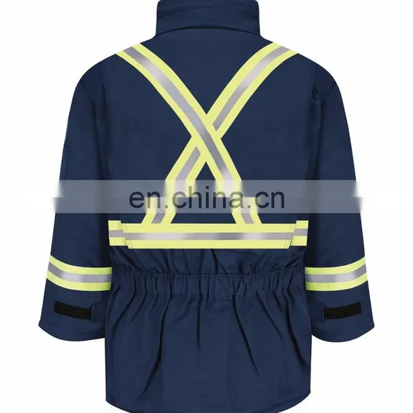 Red 100%cotton 3m Reflective Winter Safety Reflective Jacket for Electrician photo-4