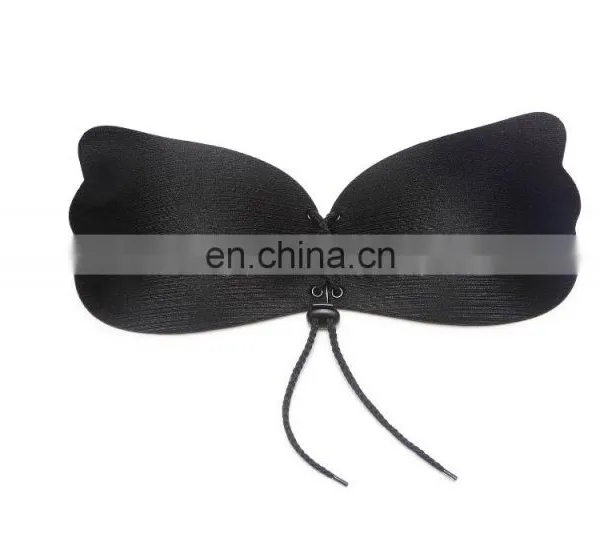 Women Self Adhesive Strapless Bandage Stick Silicone Push Up 1/2 Cup Invisible Fly Bra photo-3