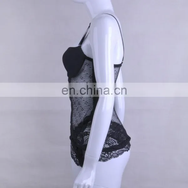 Hot Sale Black Lace Transparent Sexy Camisole photo-5