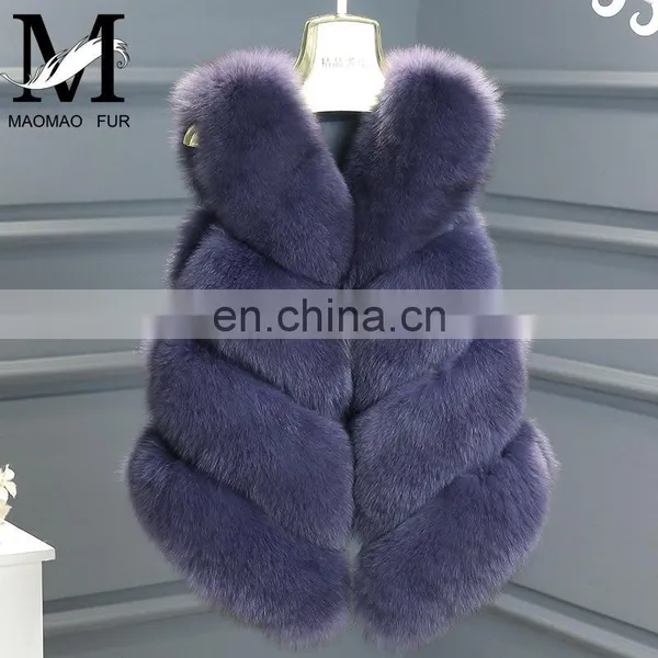 Women's 100% Real Genuine Fox Fur Sleeveless Vest Waistcoat Fur Gilet photo-6