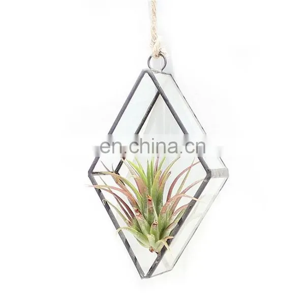 Terrarium Geometric Glass Terrarium Wholesale Rhombus With Ring photo-4