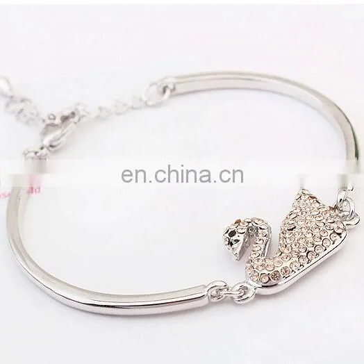 Austrian Crystal Bracelet Ballet Swan Silver Bracelet