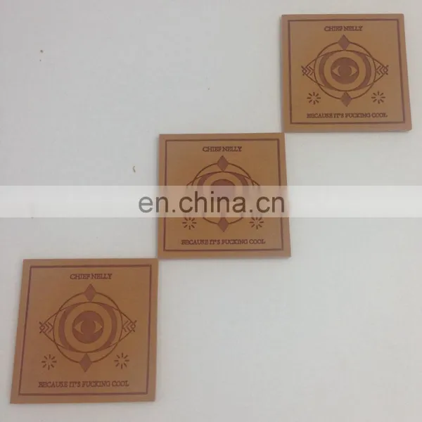 Custom Brand Logo Label Black Imprint 3D Rivet Pyramid Modern Style Leather Label Customized Silk Printing Logo for Jeans Jacket photo-3