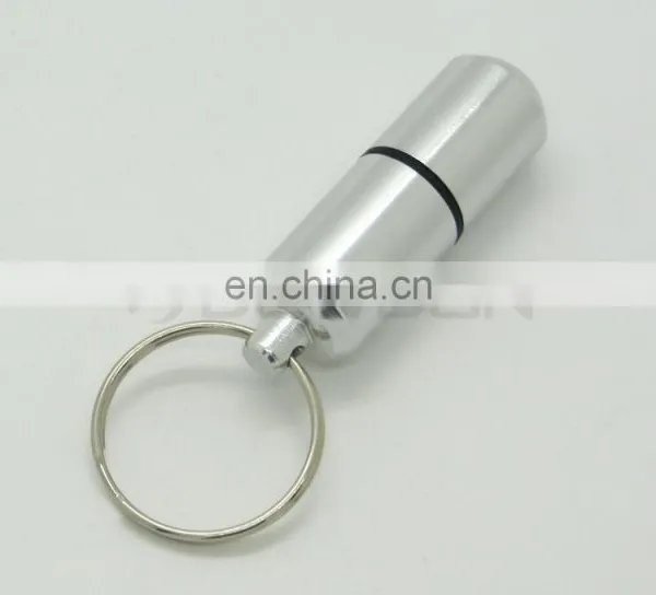 Waterproof Aluminum Medicine Pill Container Box Bottle Case Key Chain Holder photo-2