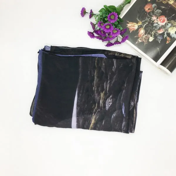 OEM Service Factory Supplier Custom Digital Print Italian Habotai Silk Scarf photo-4