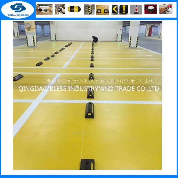 Durable Rubber Car Parking Yellow Rubber Wheel Stopper Black Rubber Parking Wheel Stopper photo-3