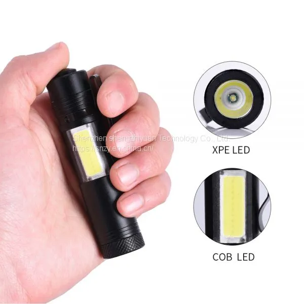 LED Flashlight 4 Modes Work Light Lamp Waterproof Lanterna Pocket Aluminum Torch For Hiking Camp With Pen Clip Lamp photo-3