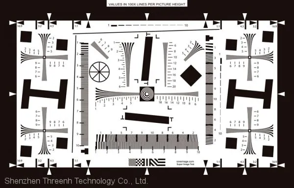 Sine Image ISO 12233 Enhanced HD Resolution Chart for Digital Camera Customized Available