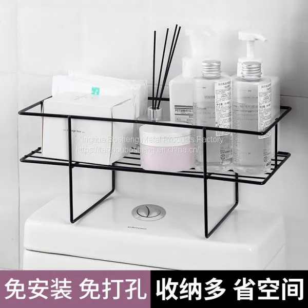 Wrought Iron Storage Rack Over The Toilet Bathroom Space Saver Metal Towel Storage Shelf photo-3