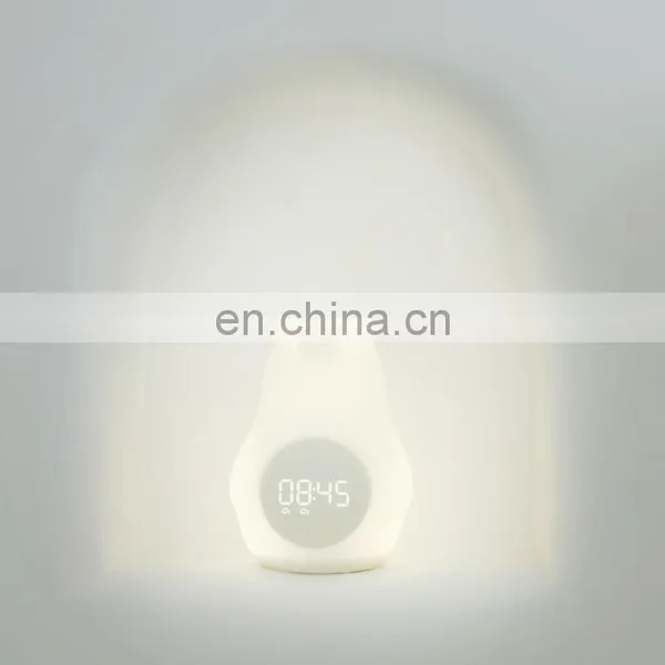 Creative Cute Bear LED Night Light Clock Adjustable Time Lamp For Children Baby Kids photo-3