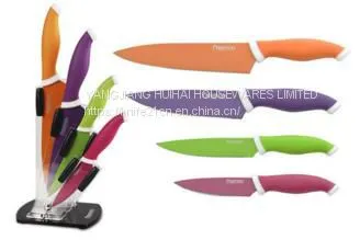 Kitchen Knife Set,Knives Set Stainless Steel Kitchen Knives With Ergonomic Handle & Rainbow Titanium Coated- Cooking Set of Knives photo-4