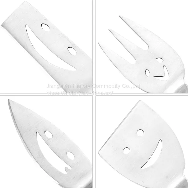 Stainless Steel 4 Pieces Cheese Knife Set: Hard and Soft Cheese Knives, Serving Fork & Cheese Spreader photo-3