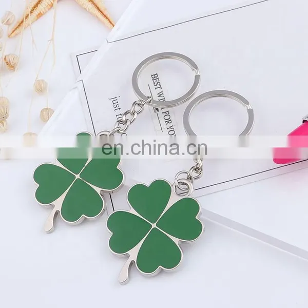High Quality Green Leaf Clover Keychain Fashion Creative Beautiful Four Leaf Clover Lucky Key Chain Jewelry photo-2