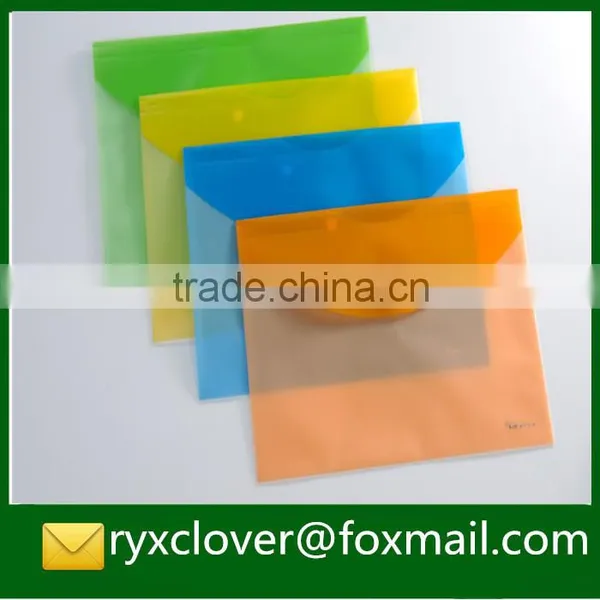 High Quality A4 Clear Plastic Colorful Envelope Document Bag photo-3