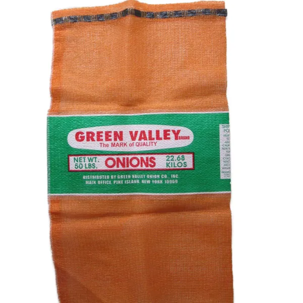 PRINTED PP LENO MESH BAG WITH BAND LABEL LOGO FOR ONIONS photo-2