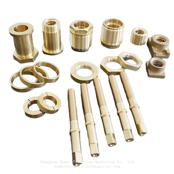 Custom CNC Lathe Turned Brass Screws Nuts Threaded Connectors