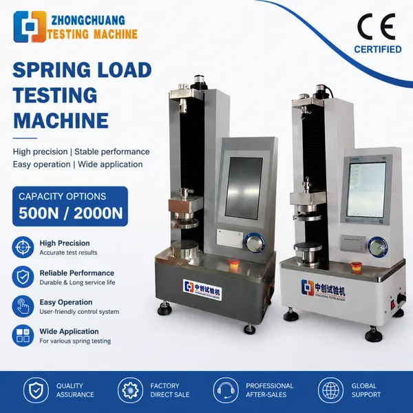 Zhongchuang LCD-экран с сенсорным управлением, цифровой автоматический испытательный станок на растяжение пружин, высокая точность ±1%, производитель лабораторного оборудования