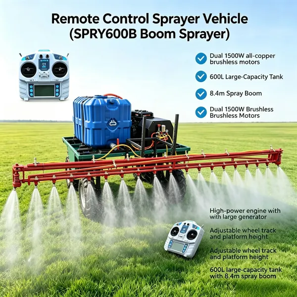Automatic Remote Control Boom Sprayer 600L Farm Equipment With Adjustable Spraying Height and Wide Coverage Performance