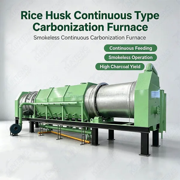 Rice Husk Continuous Type Carbonization Furnace Smokeless Continuous Carbonization Furnace Walnut Charcoal Furnace EPC