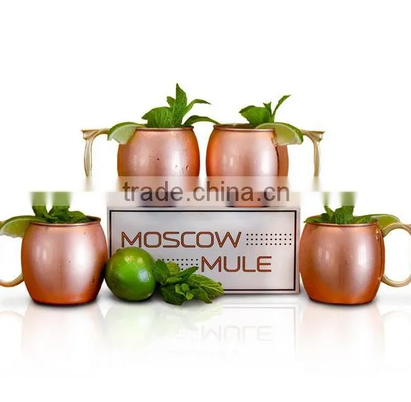 Set of 4 Craft Cocktails - Handmade Copper Moscow Mule Mugs With Gift Box (Set of 4, 16 Oz., Smooth) photo-3