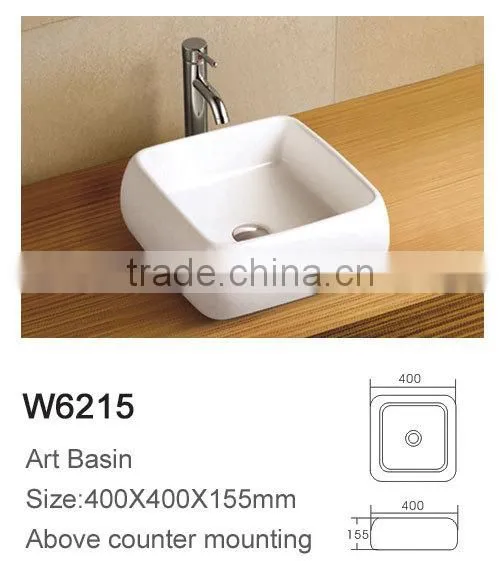Bathroom Ceramic Square With Rounded Corners Basin photo-2