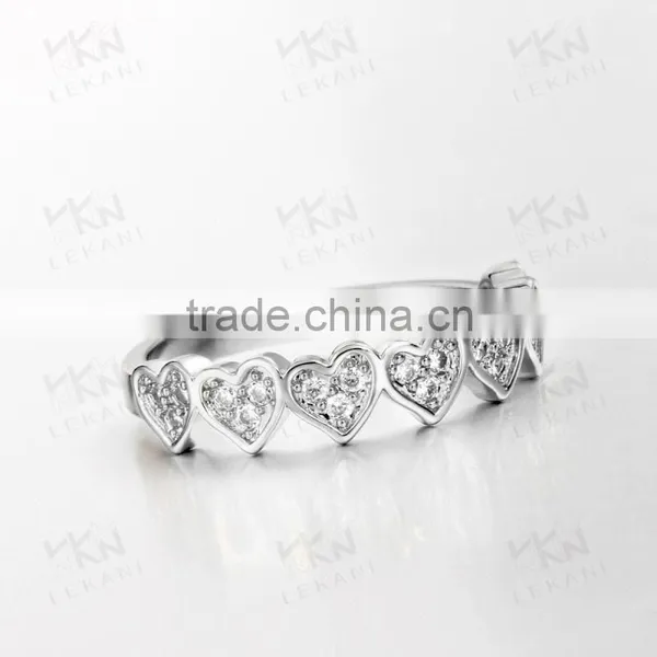 2015 New Arrival Gold Plated Fashion Diamond Heart Shaped Ring Designs for Girls photo-6