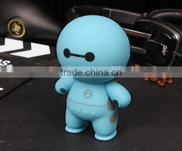 (Top) Portable Wireless Bluetooth Speaker With Sucker For Baymax Mini Speaker Support TF USB FM Radio
