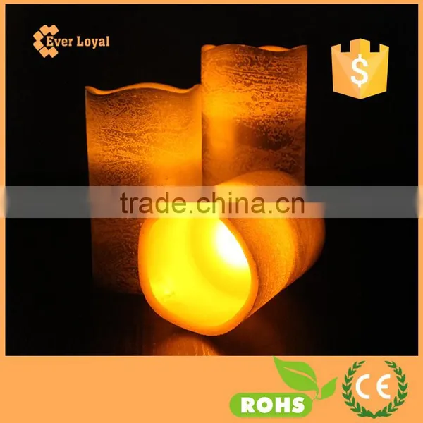 Wholesale Grace Rustic LED Candle Silver Metalic Surface With Soft Yellow Flame