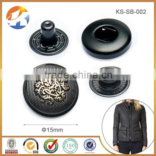High Quality Black Metal Snap Button For Jacket Quality Choice