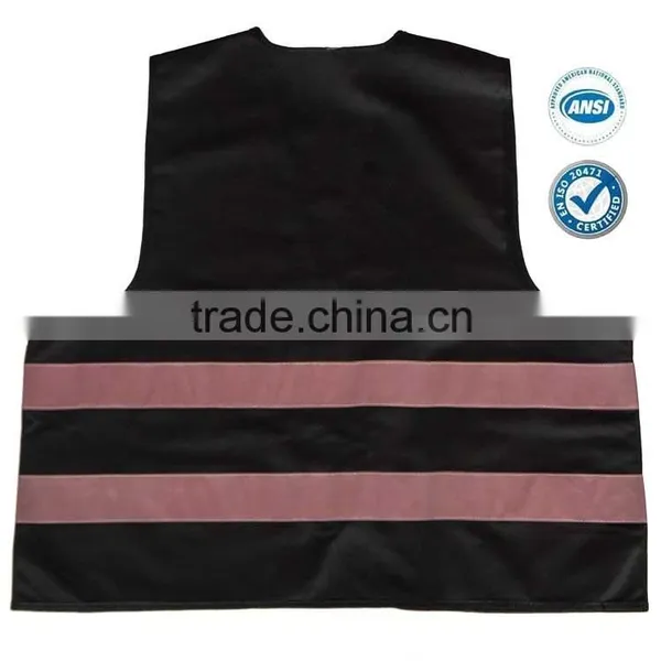 Black Safety Vest With Colourful Refective Tape photo-2