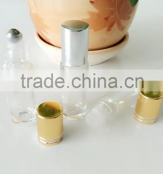 Clear Glass Roll on Bottles With Electrochemical Aluminum Cap 5ml photo-2