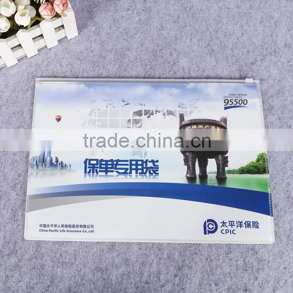 Business Promotion a4 Plastic Pvc Zipper Document Bag Slide Zip Lock Plastic Bag Pvc Plastic Zipper File Bag photo-4