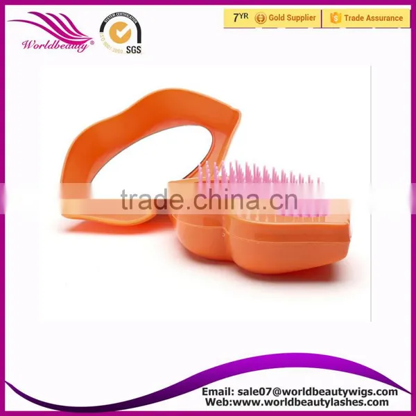 2015 Hot New Type Lip Shape Personalized Detangling Hair Brushes With Mirror photo-2