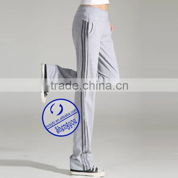 Wholesale Custom Cotton Womens Plain Grey Trasksuit Joggers Pants photo-3