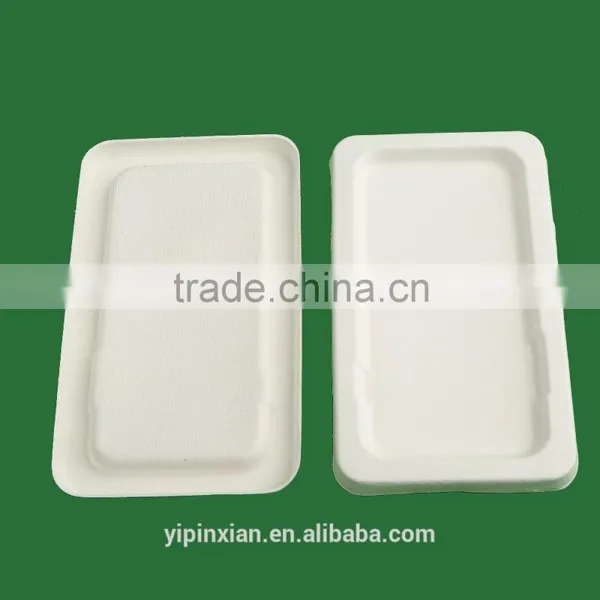 Earth-friendly Compostable Moulded Pulp Packaging Tray,Wet Pressing Sugarcane Pulp Molded Packaging photo-3