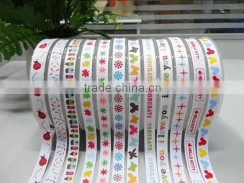 Silk Ink Print Grosgrain Ribbon, Silver Foil Satin Ribbon,Custom ,Logo Printed photo-5
